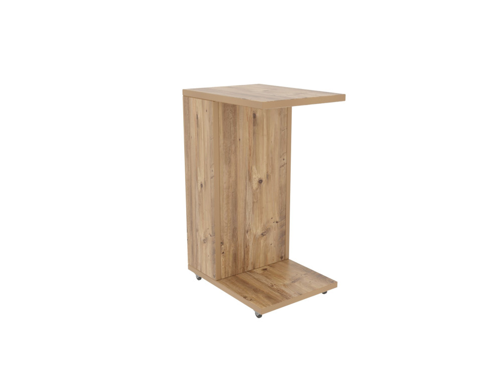 Mesa de apoio de madeira "Filinta" - 30 x 40 x 63 cm - Castanho