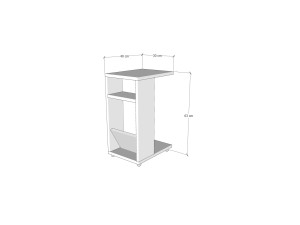 Mesa de apoio de madeira "Filinta" - 30 x 40 x 63 cm - Branco