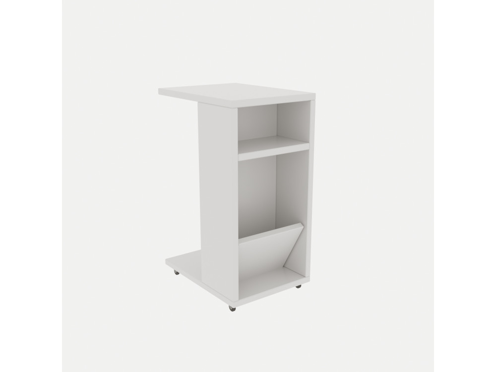 Mesa de apoio de madeira "Filinta" - 30 x 40 x 63 cm - Branco