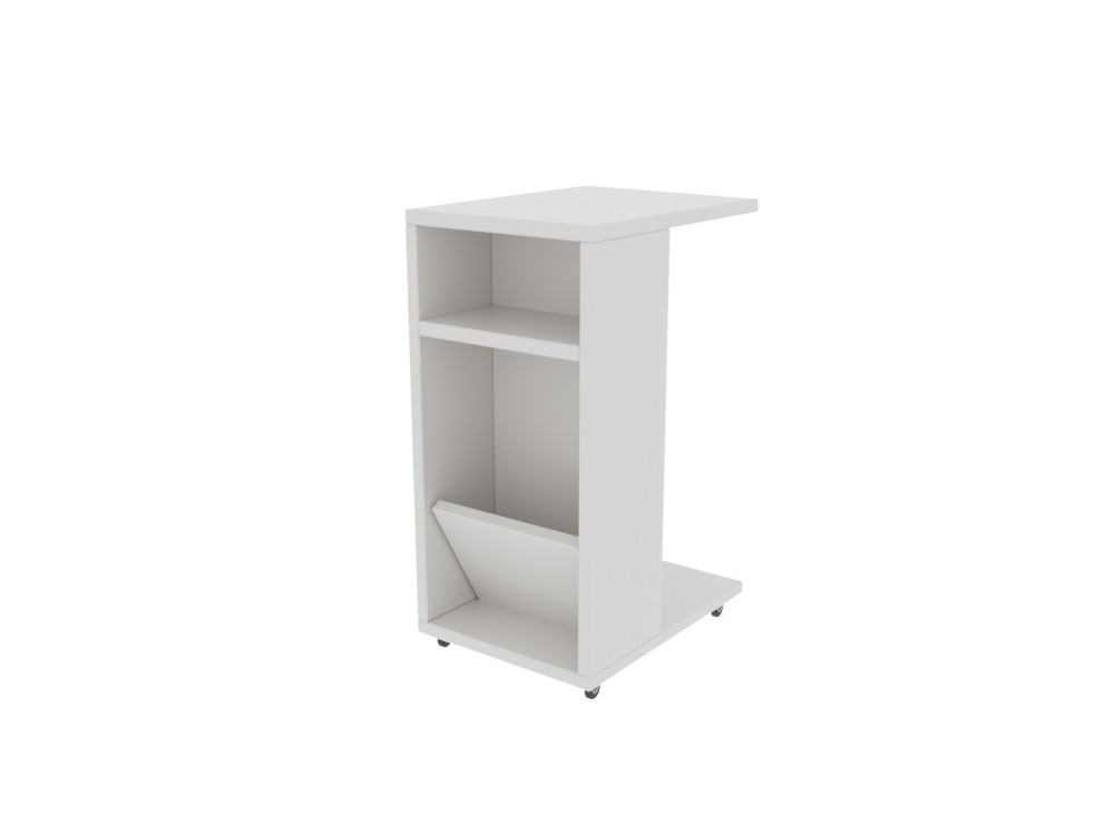 Mesa de apoio de madeira "Filinta" - 30 x 40 x 63 cm - Branco