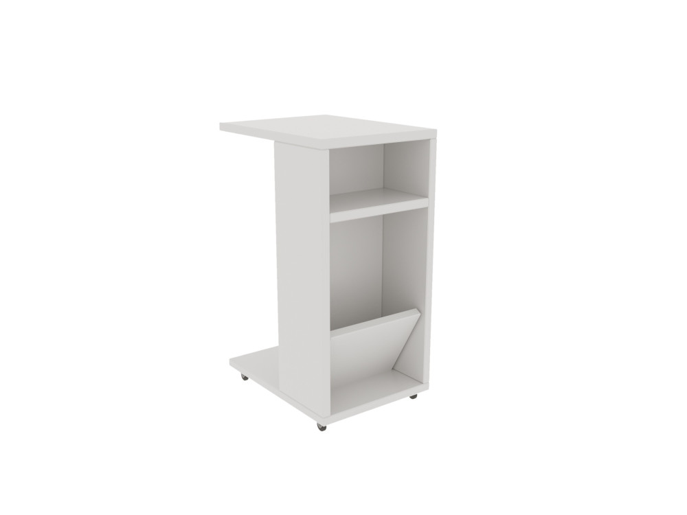 Mesa de apoio de madeira "Filinta" - 30 x 40 x 63 cm - Branco