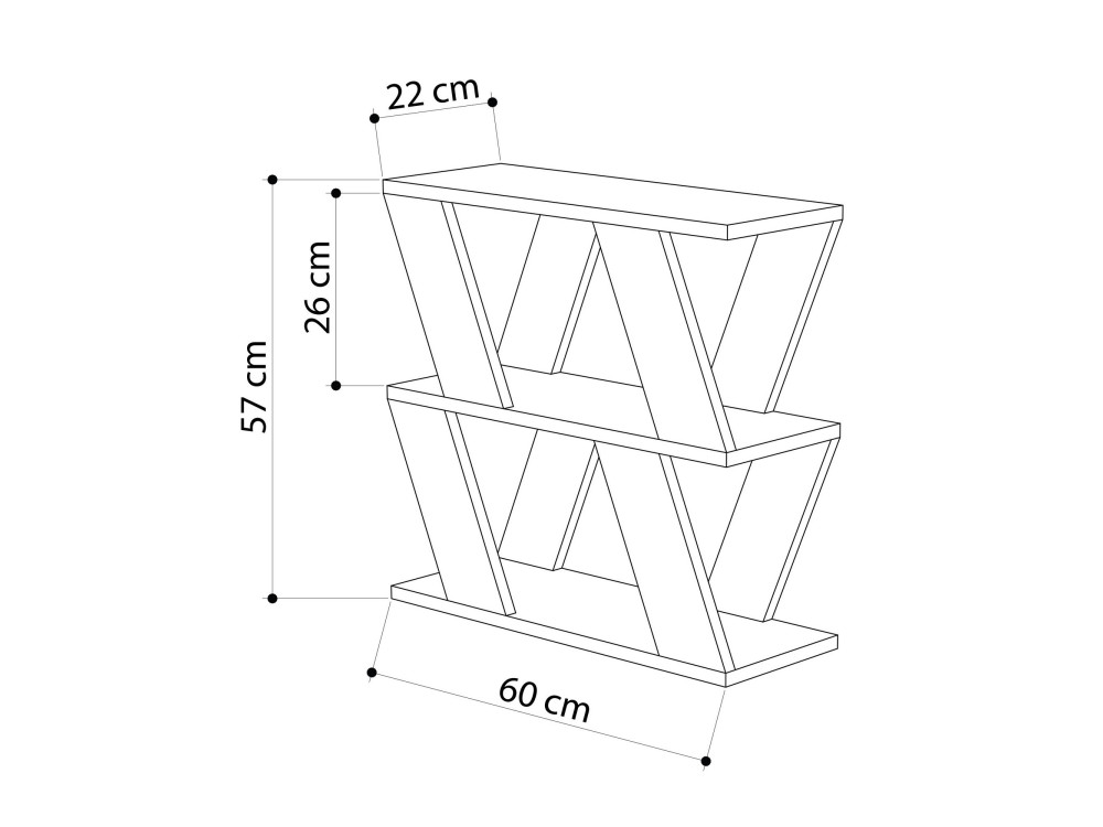 Mesa de apoio de madeira "Lazena" - 60 x 22 x 57 cm - Branco