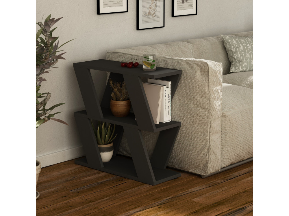 Mesa de apoio de madeira "Lazena" - 60 x 22 x 57 cm - Antracite
