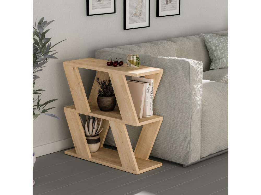 Mesa de apoio de madeira "Lazena" - 60 x 22 x 57 cm - Carvalho
