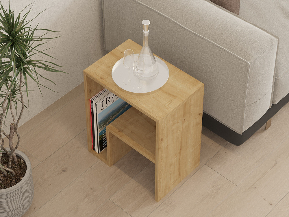 Mesa de apoio em madeira "Yepa" - 45 x 29 x 51 cm - Carvalho safira