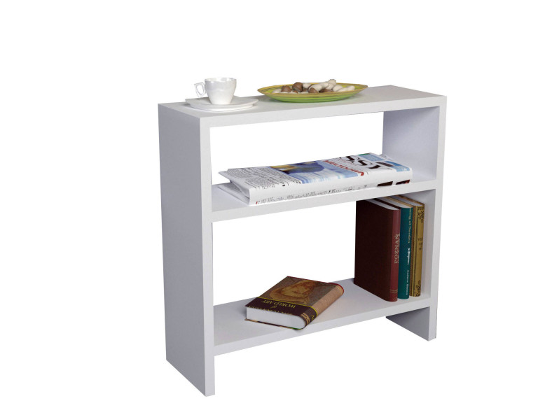 Mesa de apoio de madeira "Silvanus" - 51 x 17 x 49 cm - Branco