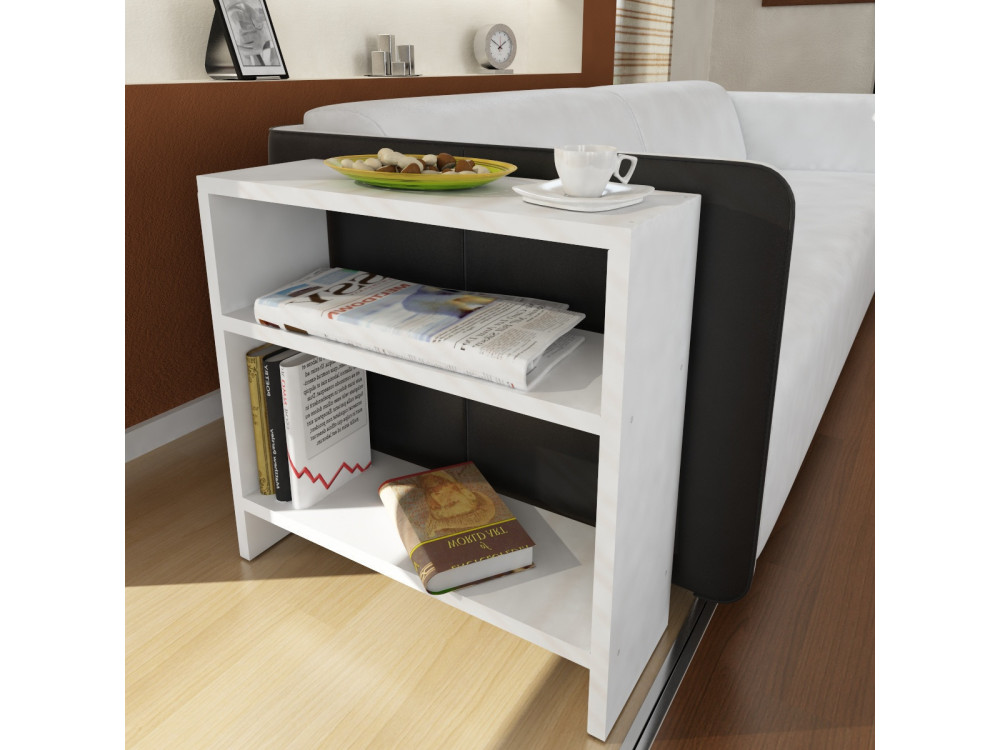 Mesa de apoio de madeira "Silvanus" - 51 x 17 x 49 cm - Branco