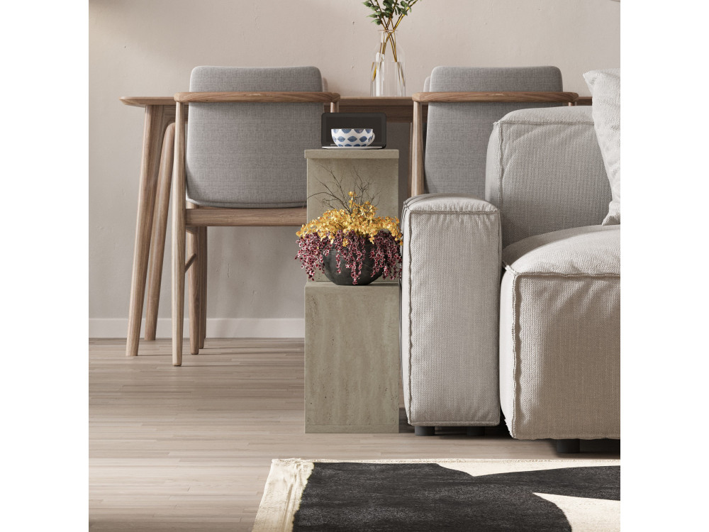 Mesa de centro em madeira "Homemania" - 60 x 60 x 20 cm - Bege