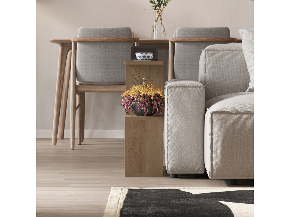 Mesa de apoio de madeira "Homemania" - 60 x 20 x 60 cm - Bege
