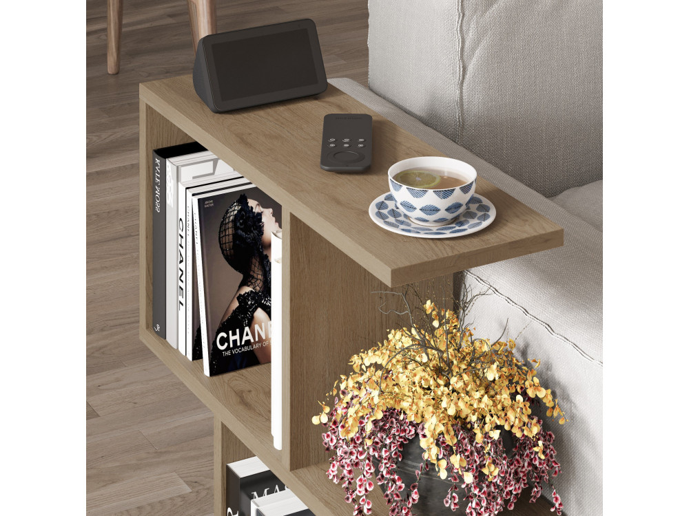 Mesa de apoio de madeira "Homemania" - 60 x 20 x 60 cm - Bege