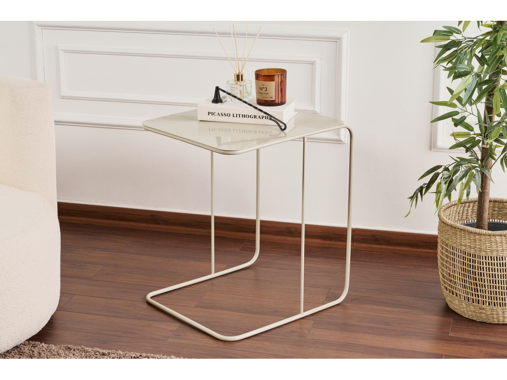 Mesa de apoio metálica "Poet" 47 x 46 x 57 cm - Taupe
