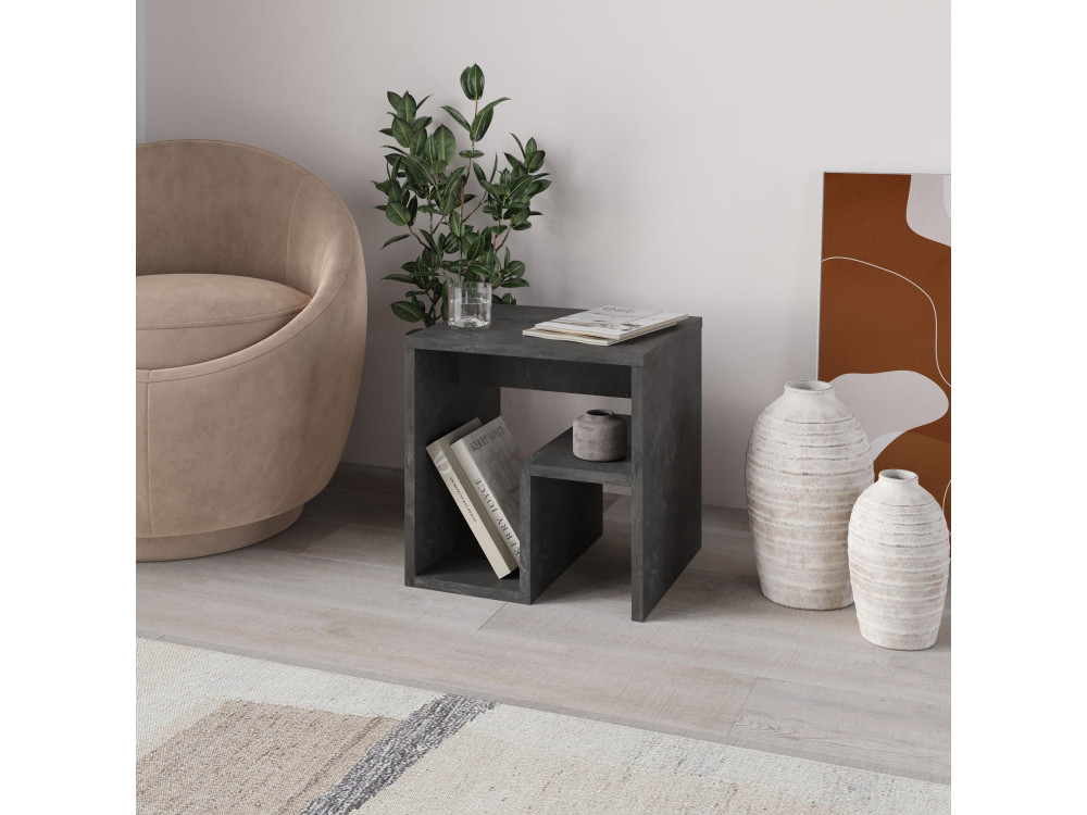 Mesa ocasional de madeira "Bon" 40 x 35 x 40 cm - Cinzento retro