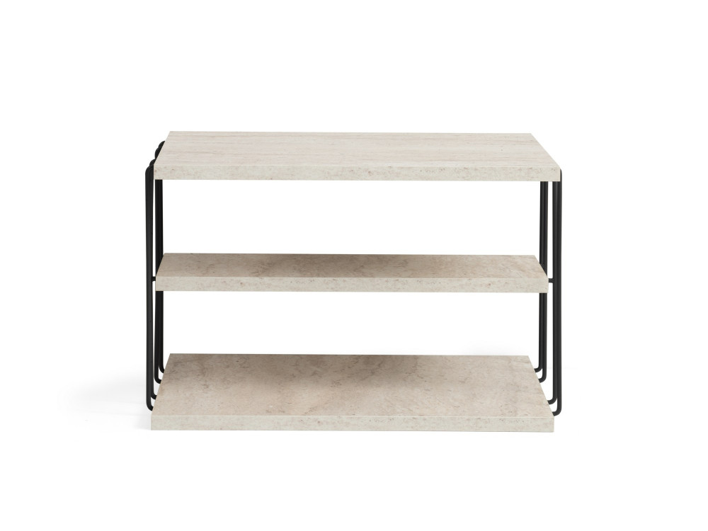 Mesa de apoio de madeira "Lifon" - 50 x 40 x 33 cm - Travertino