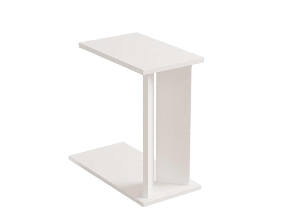 Mesa de apoio de madeira "Lun" - 25 x 50 x 48 cm - Branco