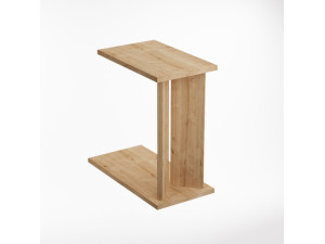 Mesa de apoio em madeira "Lun" - 25 x 50 x 48 cm - Bege