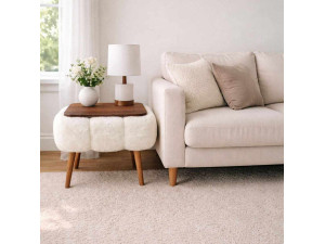 Mesa de apoio de madeira Papatya 35x45" - 45 x 35 x 44 cm - Branco