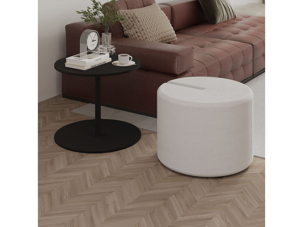 Mesa de apoio de madeira "Vexana" com banco para pés - 43 x 43 x 47 cm - Preto