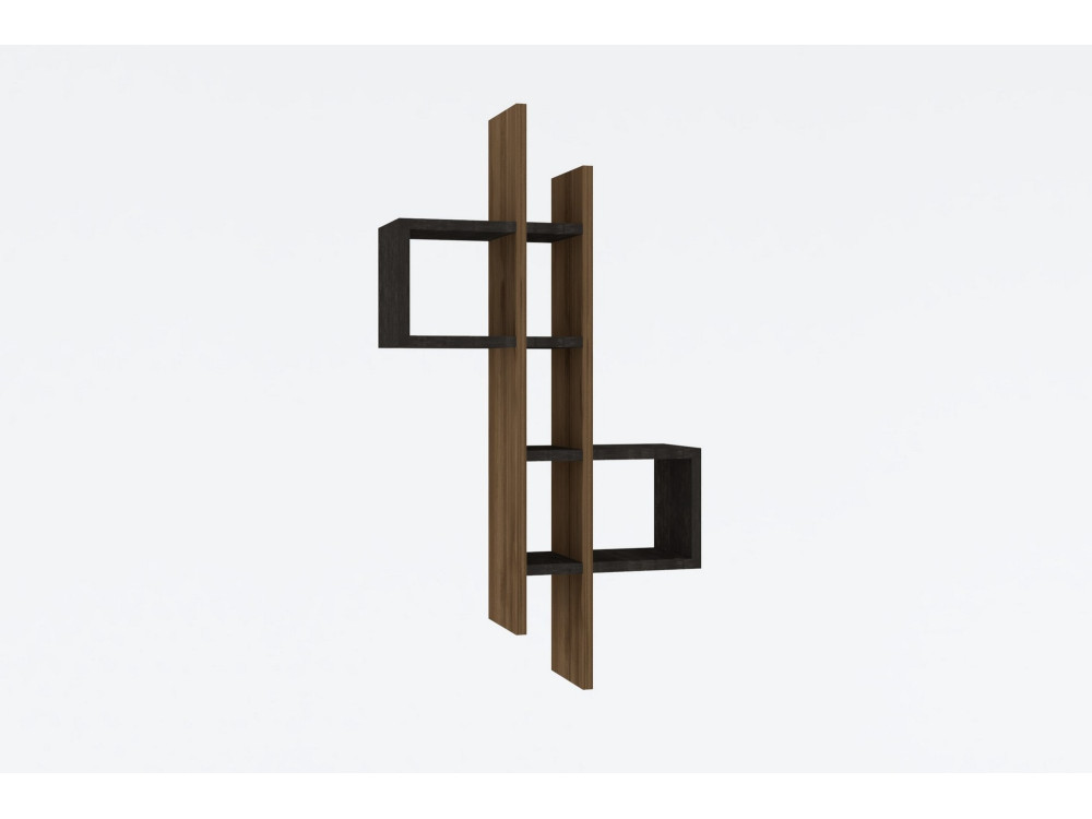 Prateleira de parede em madeira "Emse" - 53 x 19 x 108 cm - Carvalho, Antracite