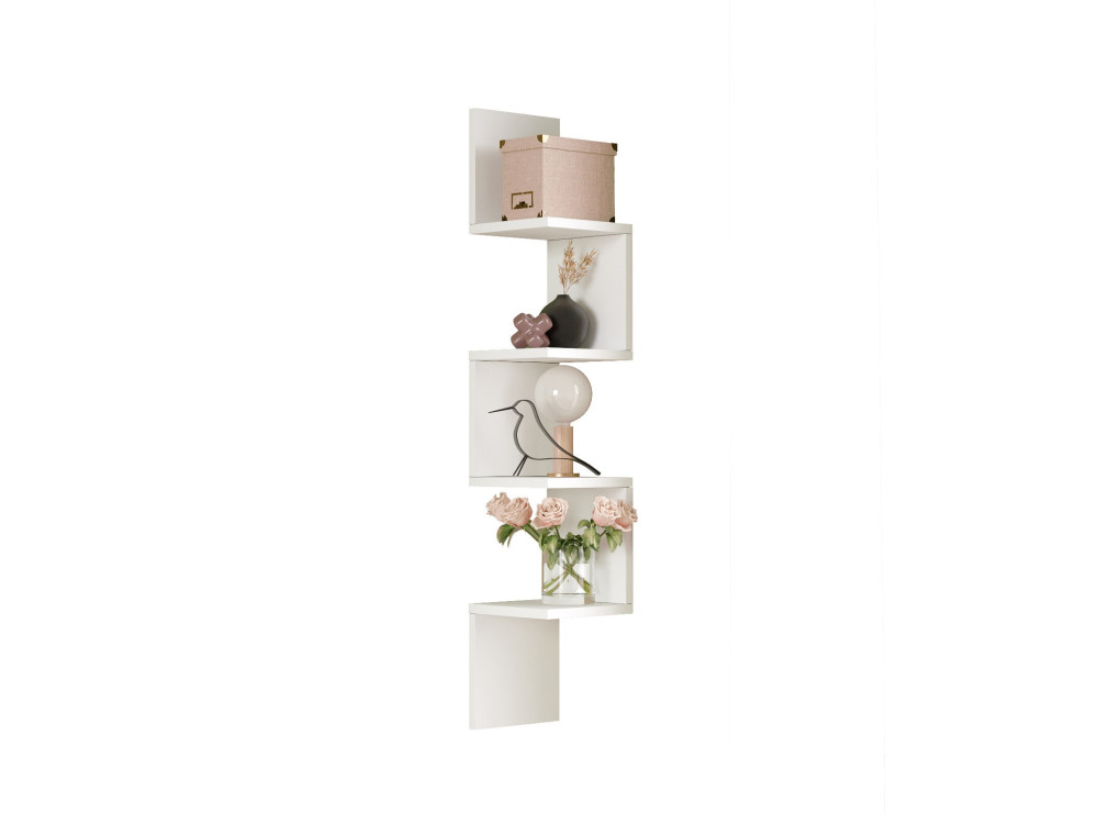 Prateleira de parede em madeira "WL9" - 22 x 22 x 117 cm - Branco