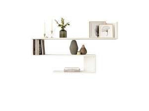 Prateleira de parede em madeira "WL10" - 120 x 14 x 71 cm - Branco