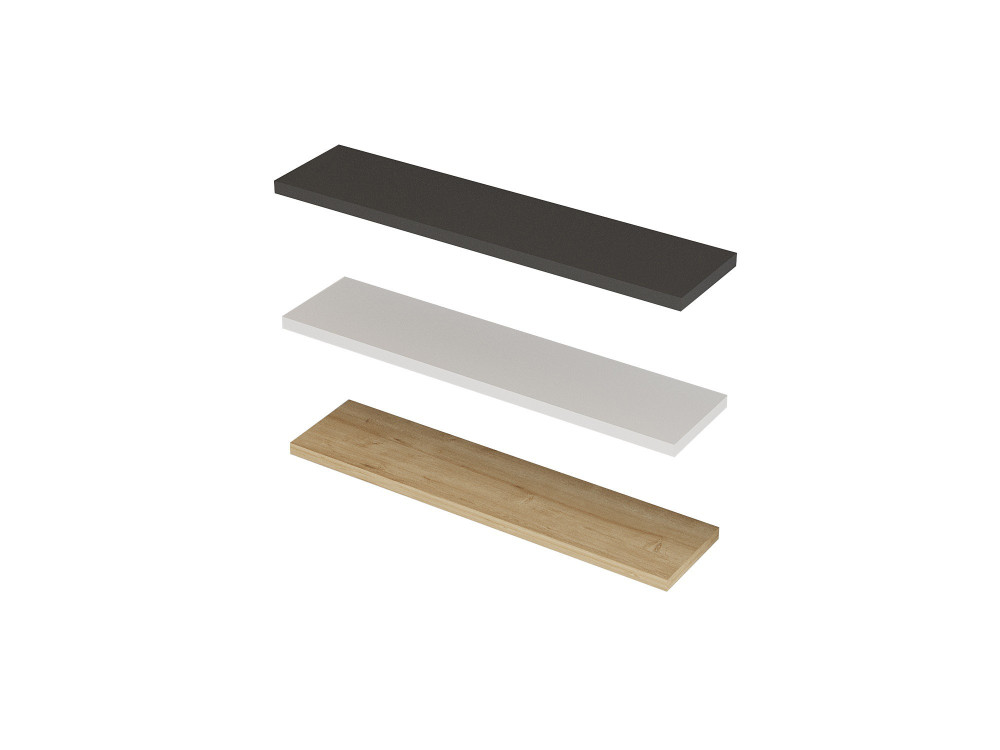 Prateleira de parede em madeira "Boss" - 60 x 1 x 14 cm - Safira, Antracite, Branco