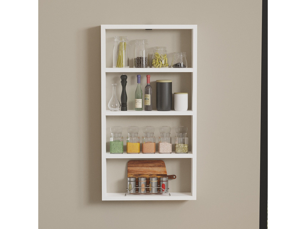 Estante de parede em madeira "Quatro" - 43 x 9 x 80 cm - Branco