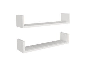 Prateleira de parede em madeira "Iris" - 63 x 14 x 14 cm - Branco