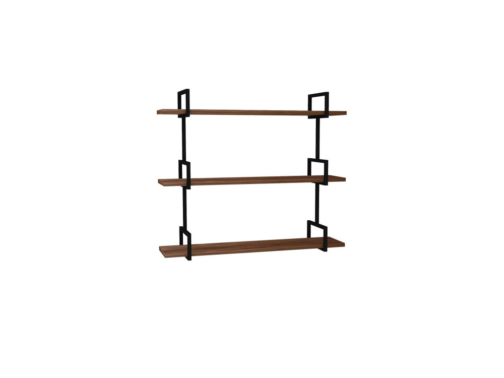 Estante de parede em madeira "Uras" - 87 x 22 x 76 cm - Nogueira