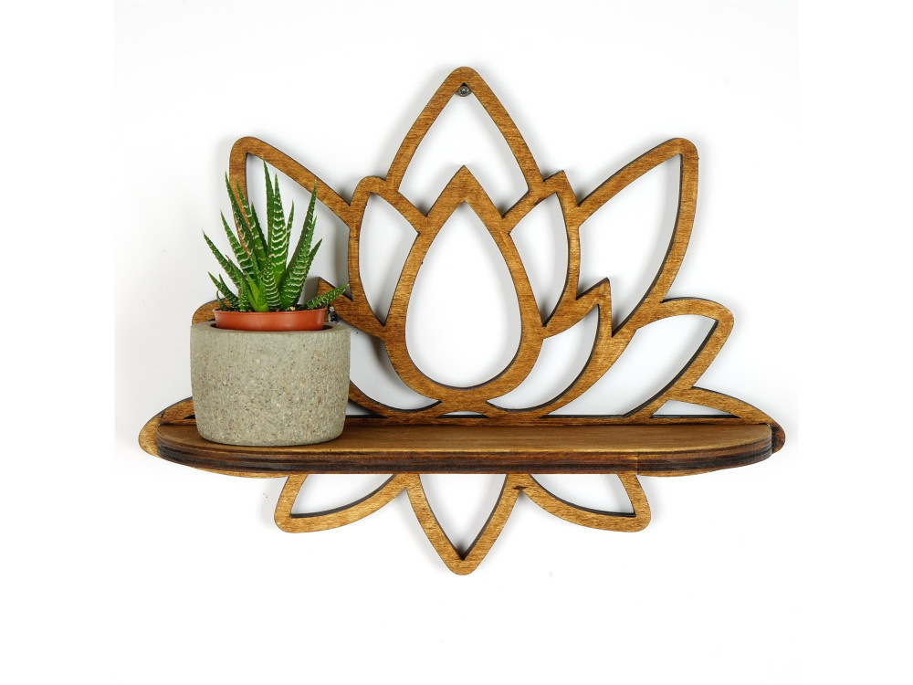 Prateleira de parede em madeira "Raf264" - 33 x 10 x 26 cm - Nogueira