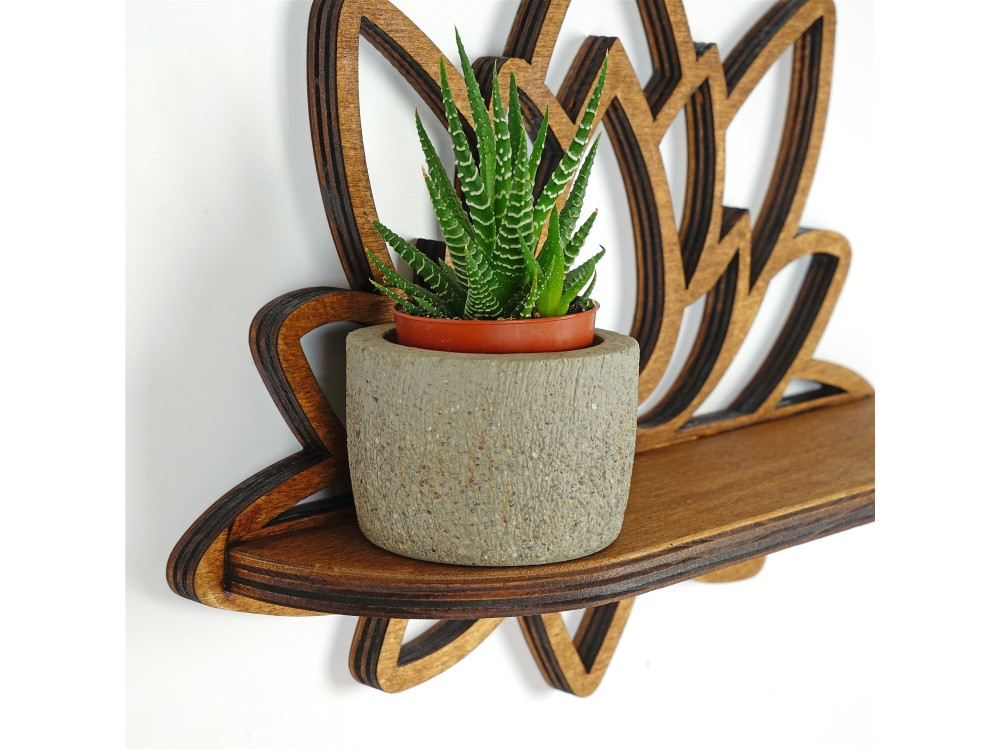 Prateleira de parede em madeira "Raf264" - 33 x 10 x 26 cm - Nogueira