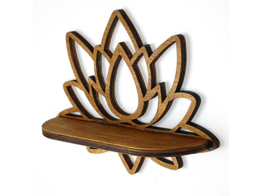 Prateleira de parede em madeira "Raf264" - 33 x 10 x 26 cm - Nogueira