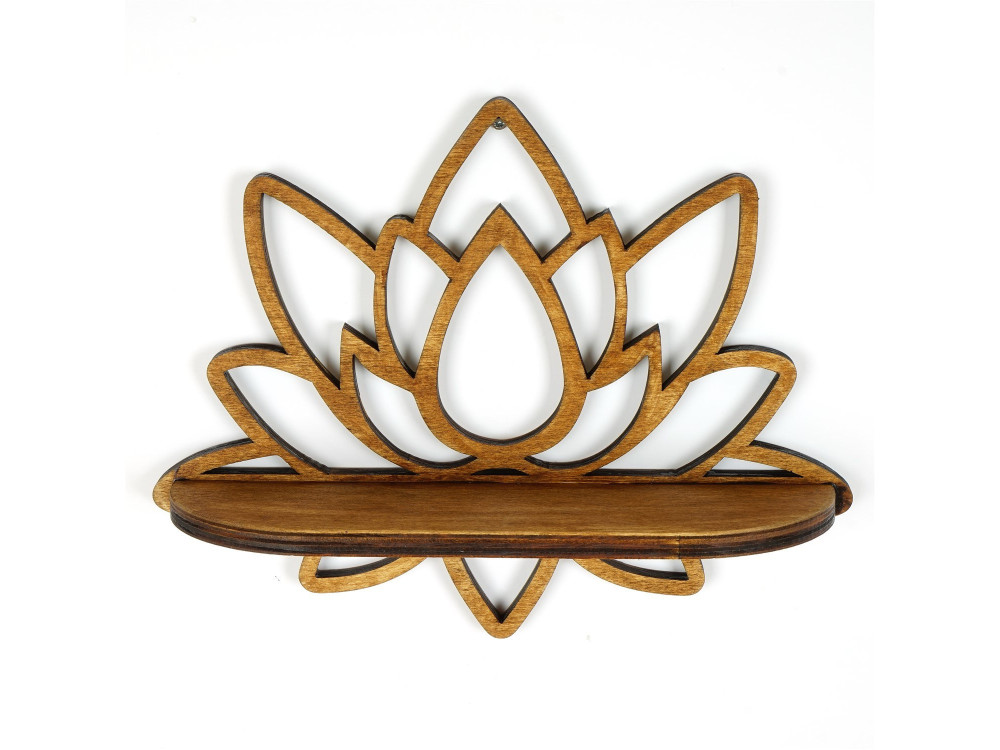 Prateleira de parede em madeira "Raf264" - 33 x 10 x 26 cm - Nogueira
