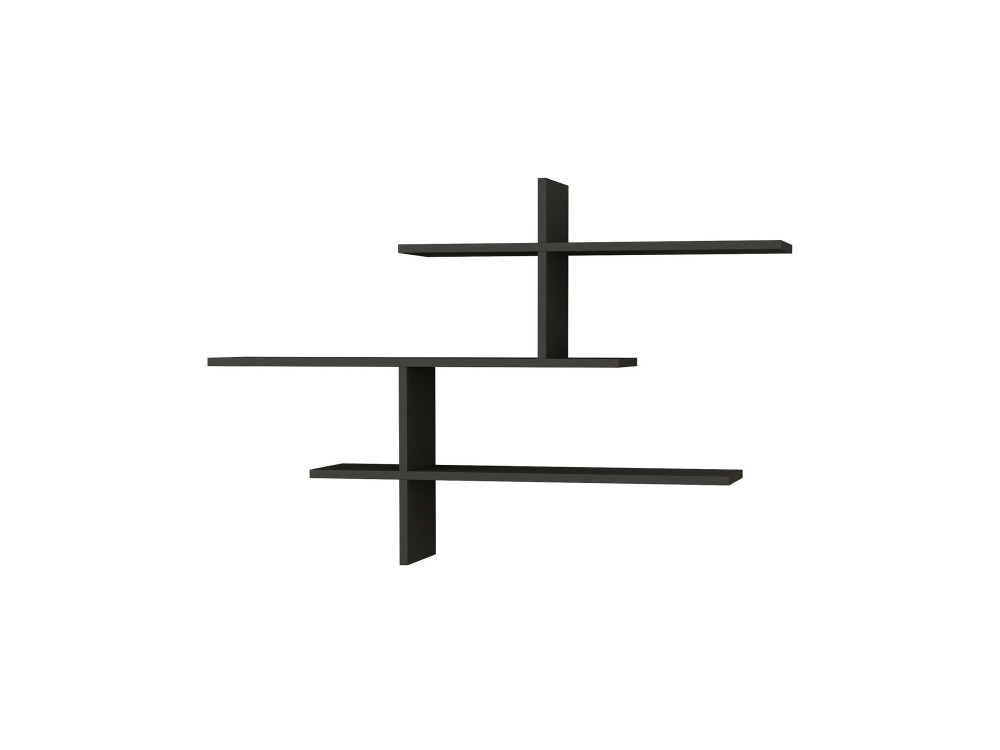 Prateleira de parede em madeira "Leo" - 123 x 22 x 80 cm - Antracite
