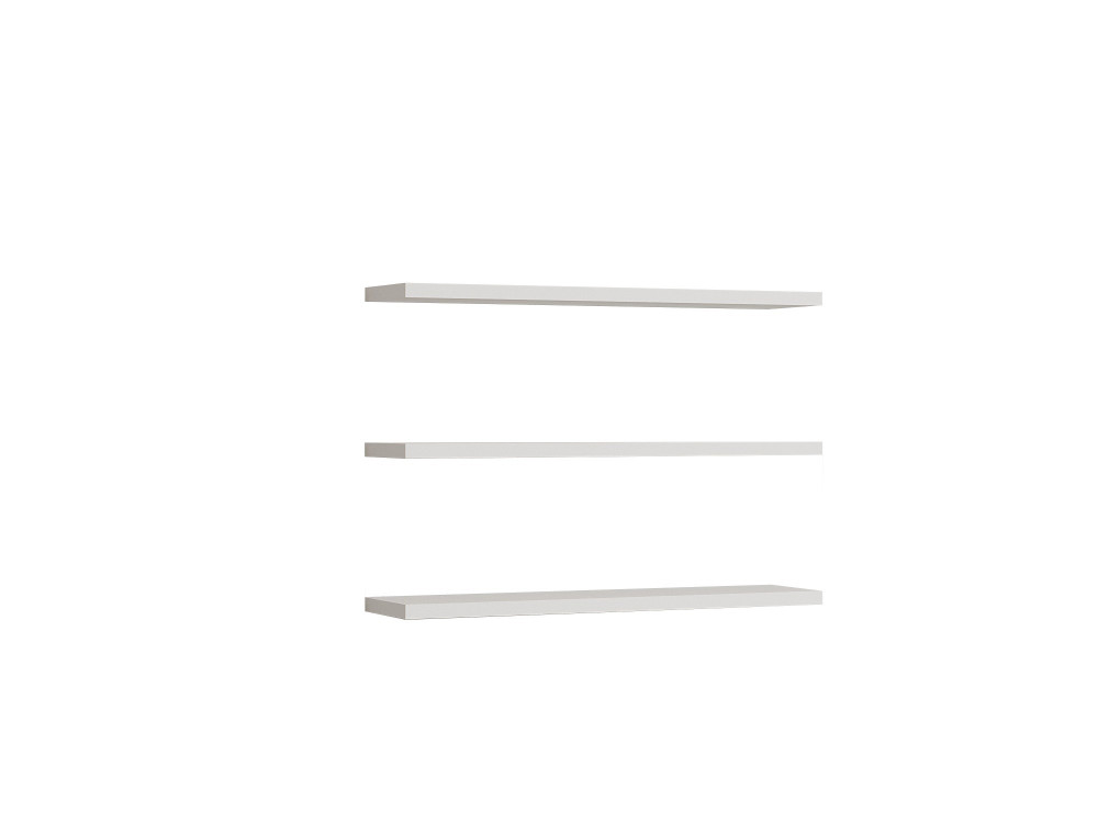 Conjunto de 3 prateleiras de parede em madeira "Boss" - 60 x 1 x 14 cm - Branco