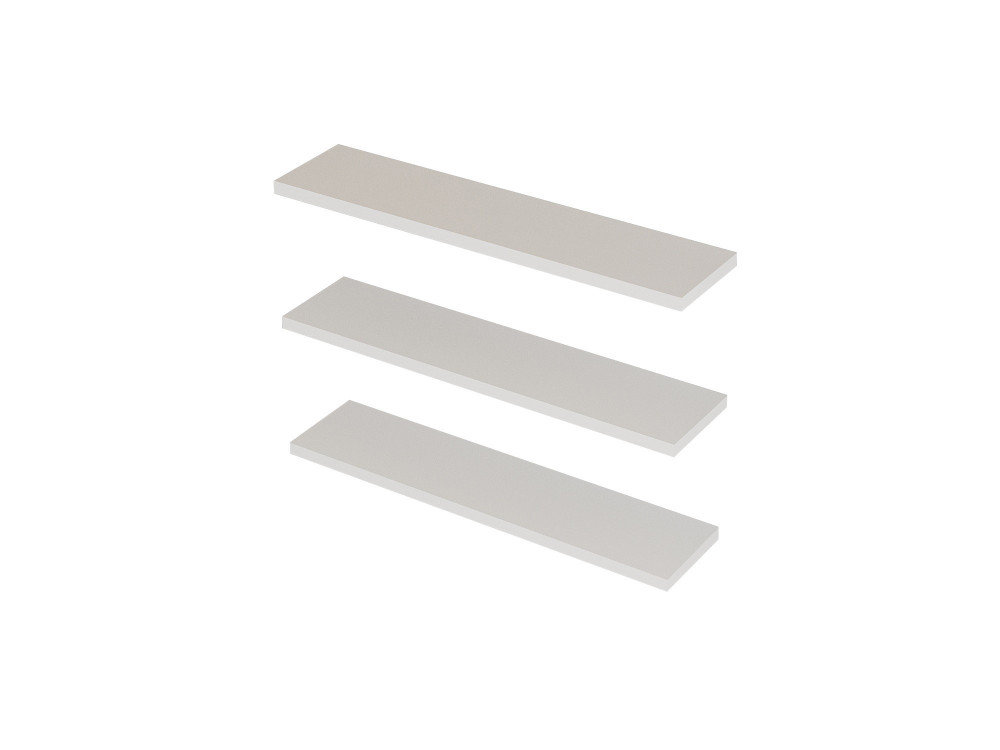 Conjunto de 3 prateleiras de parede em madeira "Boss" - 60 x 1 x 14 cm - Branco