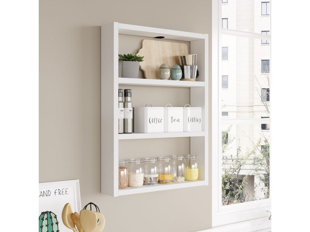 Prateleira de parede em madeira "PR1" - 43 x 9 x 60 cm - Branco