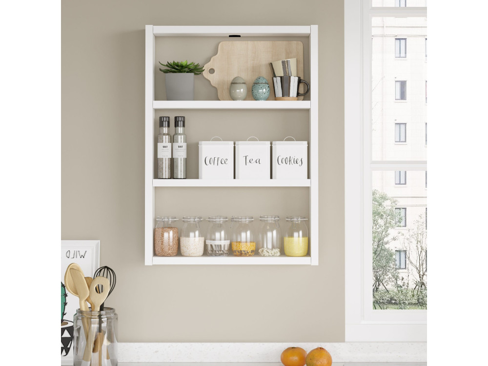 Prateleira de parede em madeira "PR1" - 43 x 9 x 60 cm - Branco