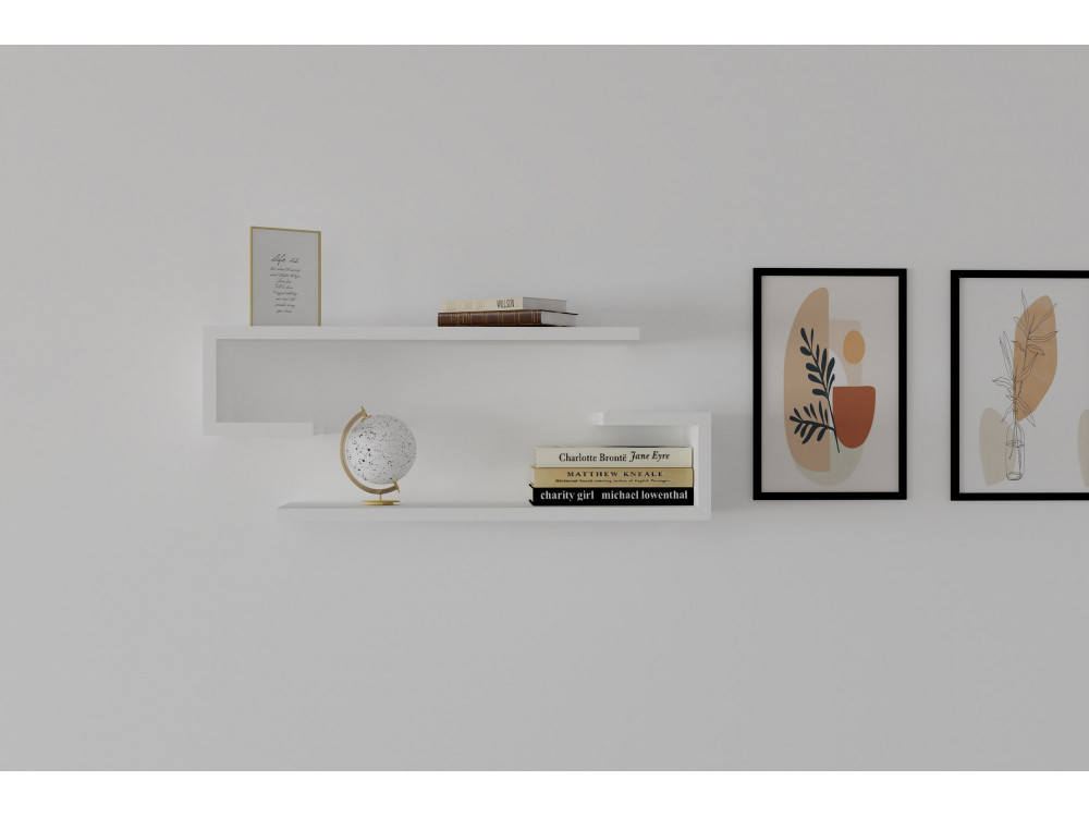 Prateleira de parede em madeira "Eldo" - 60 x 19 x 15 cm - Branco