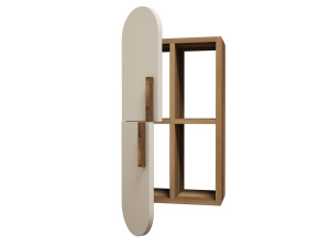 Prateleira de parede em madeira "Rose" - 35 x 22 x 60 cm - Creme de nogueira