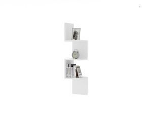 Prateleira de parede em madeira "Zikzak" - 25 x 25 x 105 cm - Branco