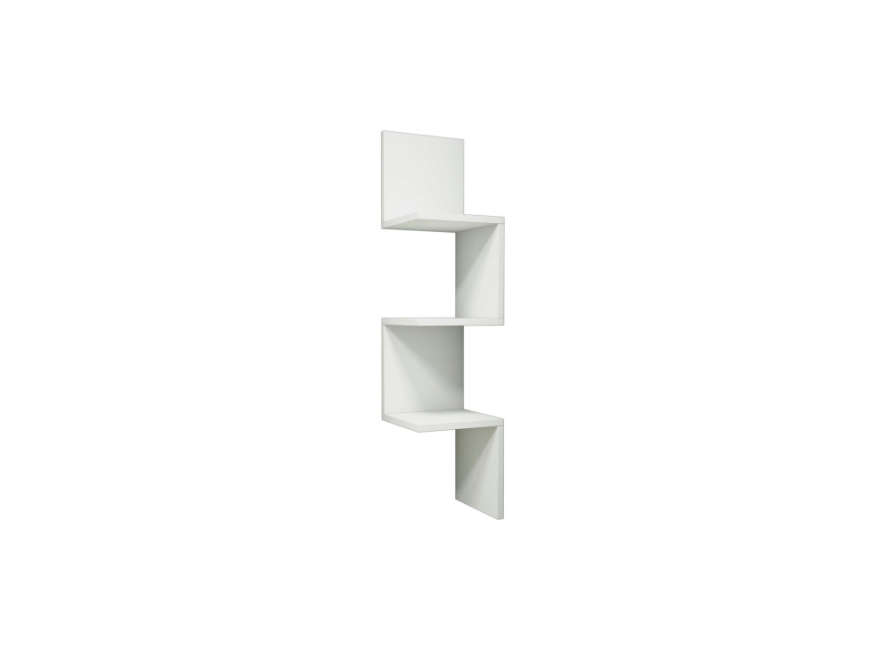 Prateleira de parede em madeira "Zikzak" - 25 x 25 x 105 cm - Branco