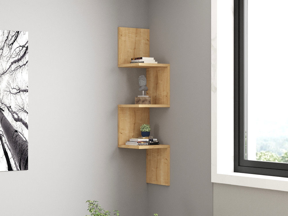 Prateleira de parede em madeira "Zikzak" - 25 x 25 x 105 cm - Saphir