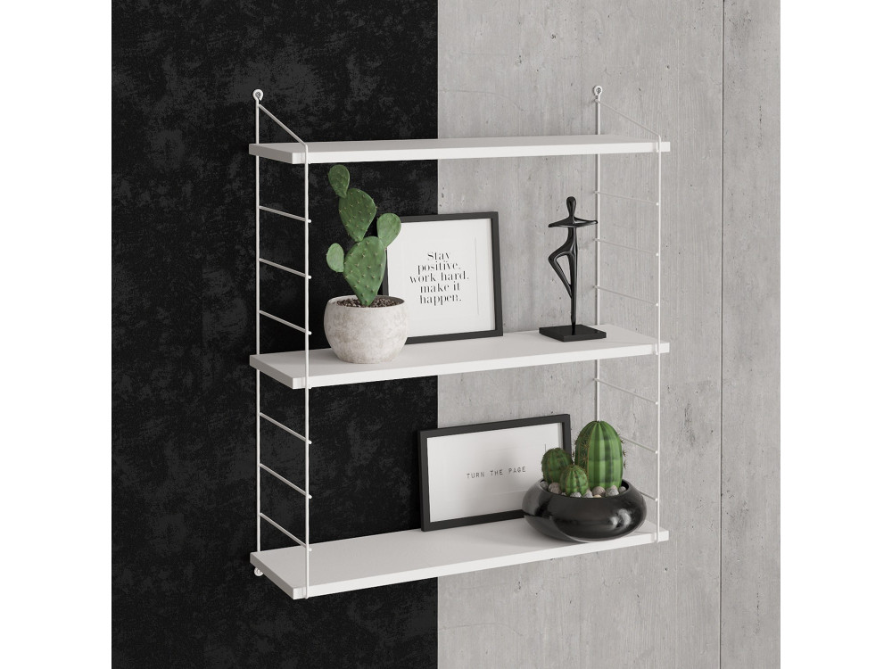 Prateleira de parede em madeira "Armoni" - 72 x 20 x 85 cm - Branco
