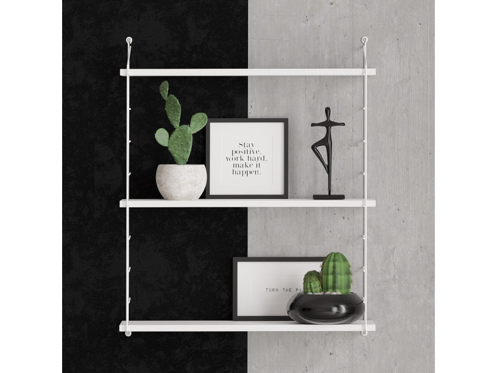 Prateleira de parede em madeira "Armoni" - 72 x 20 x 85 cm - Branco