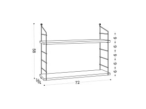 Prateleira de parede em madeira "Armoni" - 72 x 20 x 58 cm - Branco