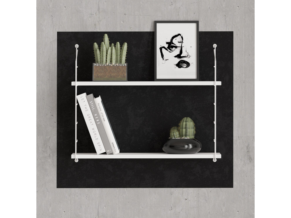 Prateleira de parede em madeira "Armoni" - 72 x 20 x 58 cm - Branco