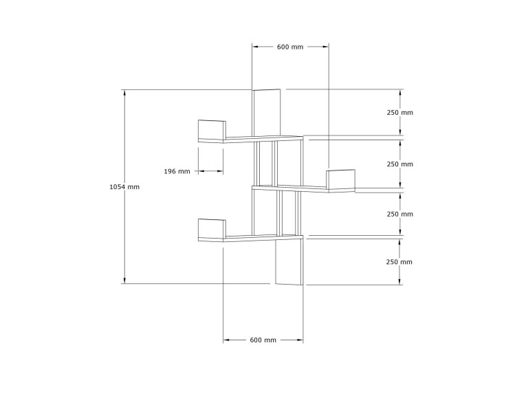 Prateleira de parede em madeira "Bombe" - 60 x 20 x 105 cm - Branco