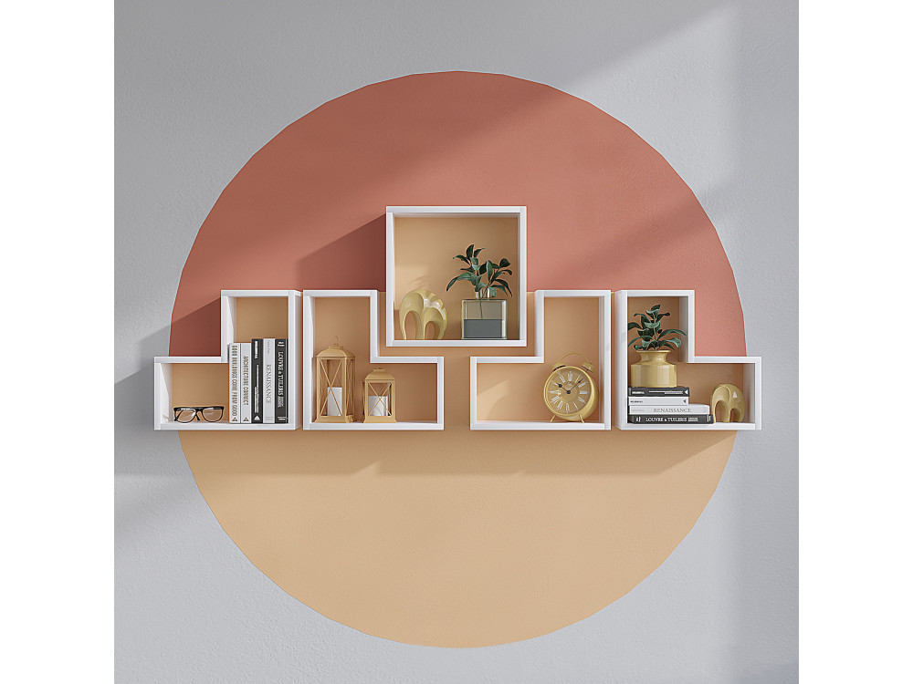 Estante de parede em madeira "Elitra" - 180 x 15 x 59 cm - Branco
