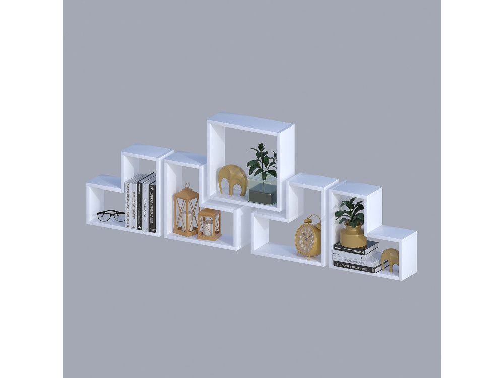 Estante de parede em madeira "Elitra" - 180 x 15 x 59 cm - Branco