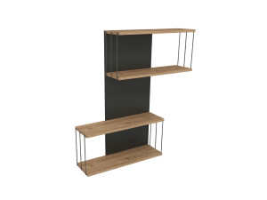 Estante de parede em madeira "Destan" - 65 x 19 x 96 cm - Castanho